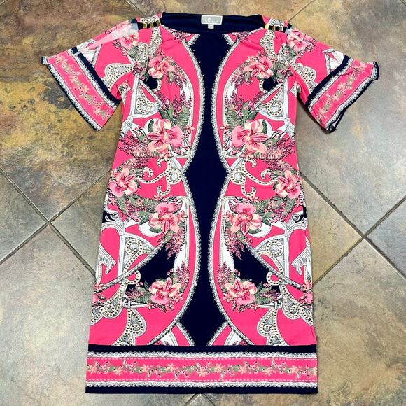 JM Collections Petite Floral Split Sleeve Dress PM - Picture 5 of 15